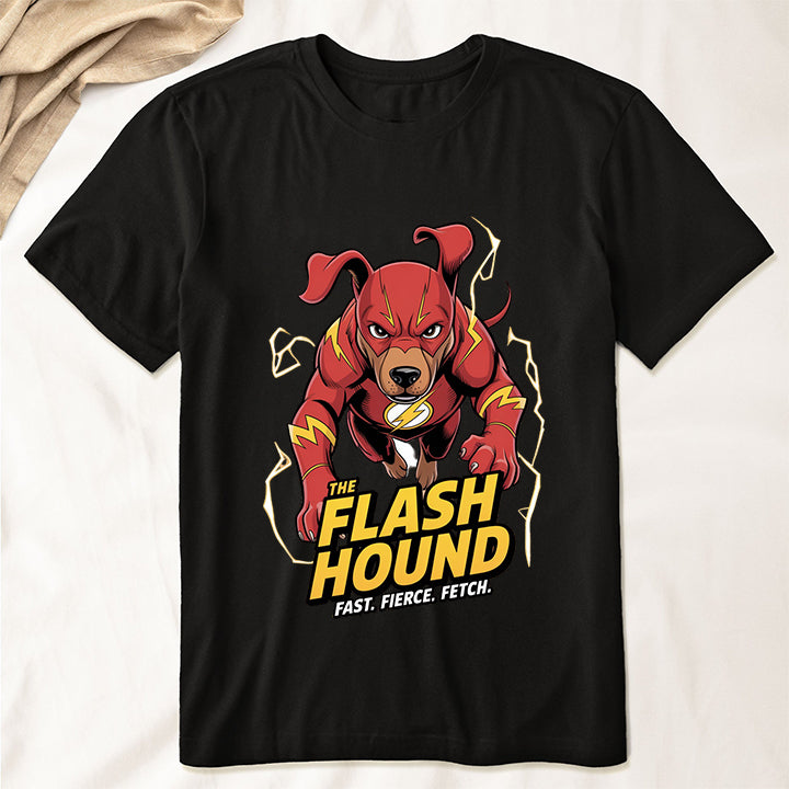 The Flash Hound T-Shirt – Funny Speedster Dog Superhero Tee for Pet Lovers