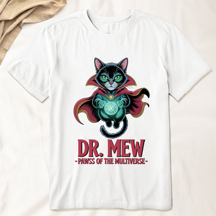 Dr. Mew T-Shirt – Funny Cat Sorcerer Superhero Tee for Pet Lovers