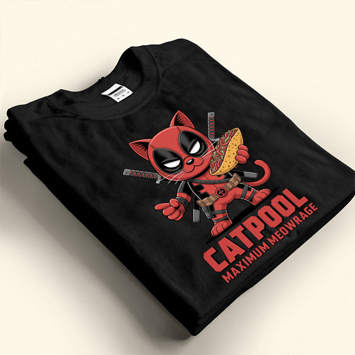 Catpool T-Shirt – Funny Maximum Meowrage Superhero Cat Tee