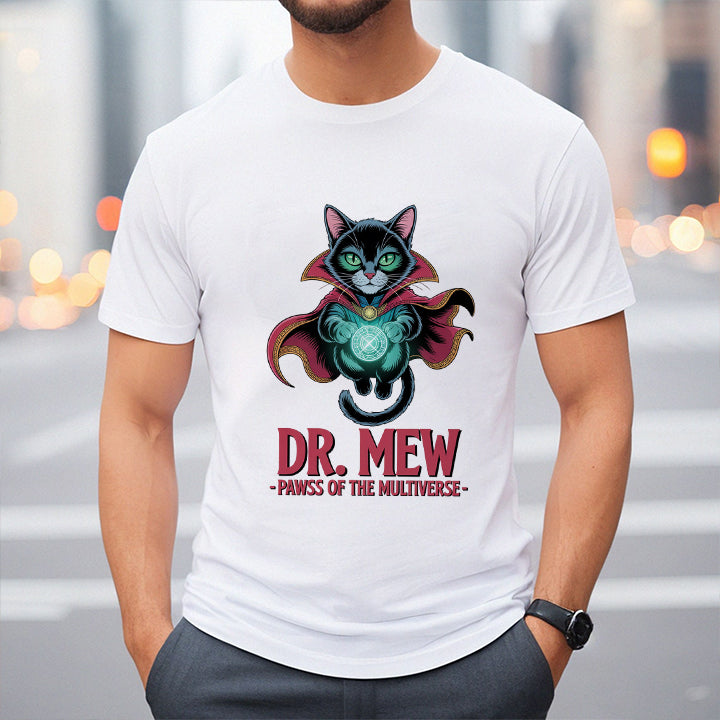 Dr. Mew T-Shirt – Funny Cat Sorcerer Superhero Tee for Pet Lovers