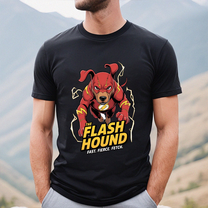 The Flash Hound T-Shirt – Funny Speedster Dog Superhero Tee for Pet Lovers