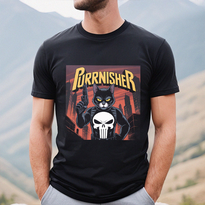 Purrnisher Pet T-Shirt – Funny Cat Punisher Parody Tee for Pet Lovers
